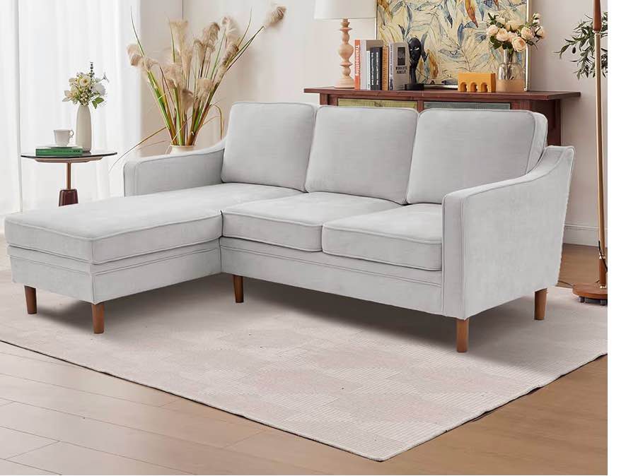 L Shape Sofa ( Khaki) Similar to one in stock ( BOX 1 of 3 ONLY)