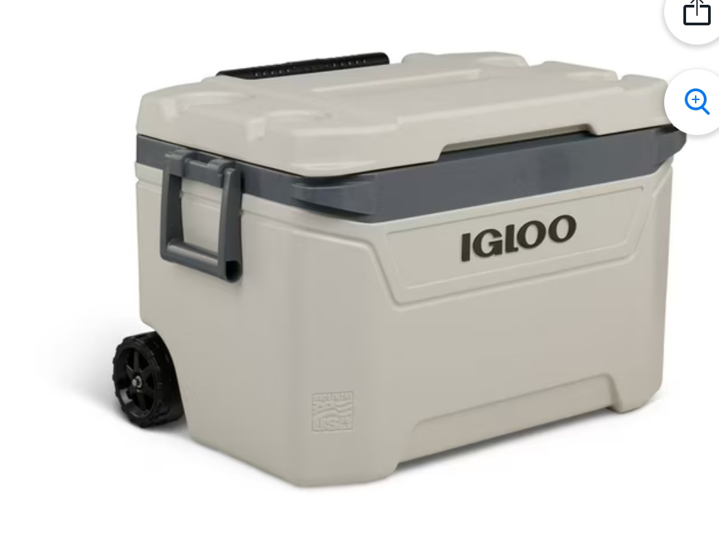 Igloo Bone White and Gray 60-Quart Sunset Roller Cooler