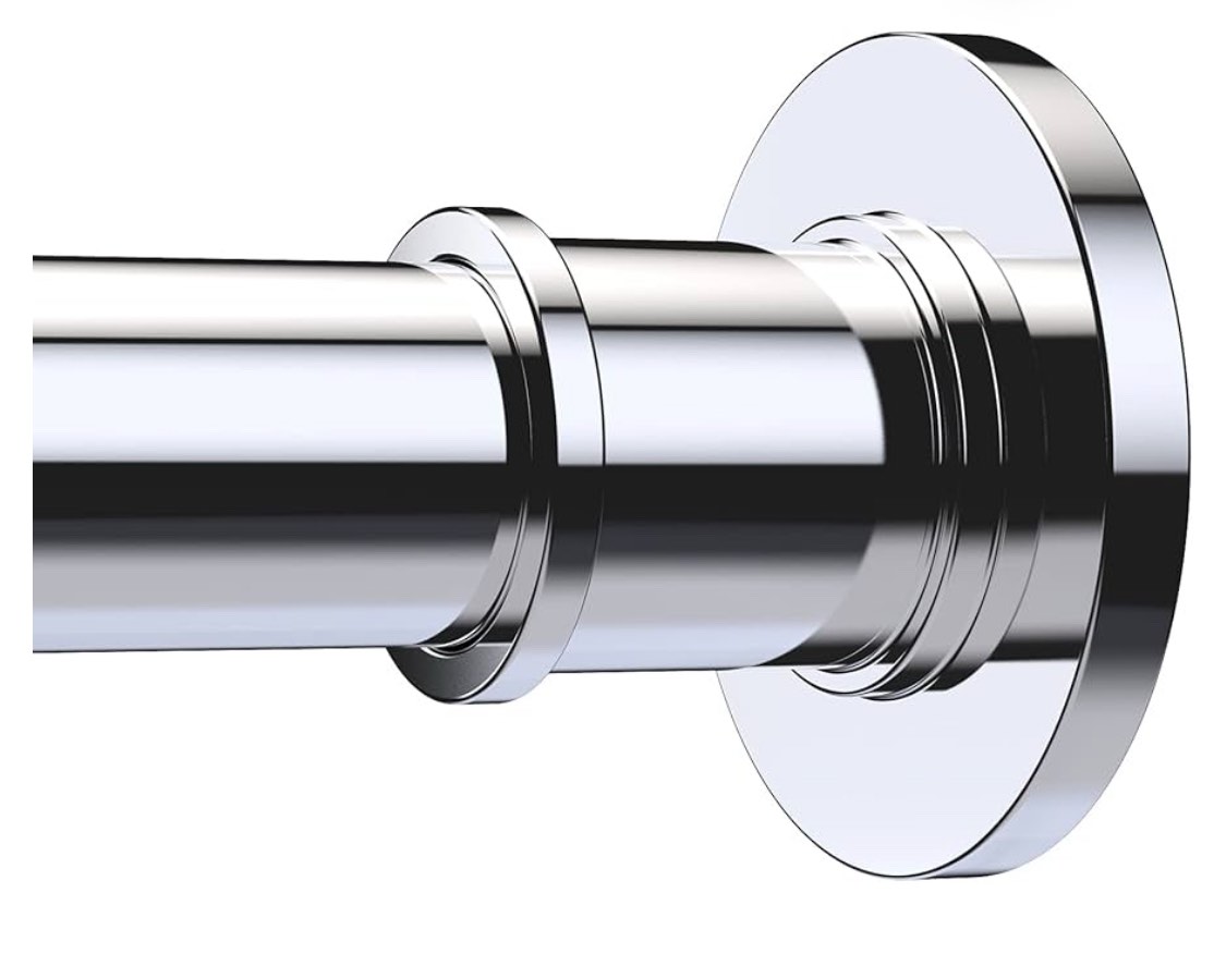 BRIOFOX Industrial Shower Curtain Rod - Rustproof Non-Slip 43-72 Inch 304 Stainless Steel Tension Curtain Rod for Window or Bathroom, Chrome