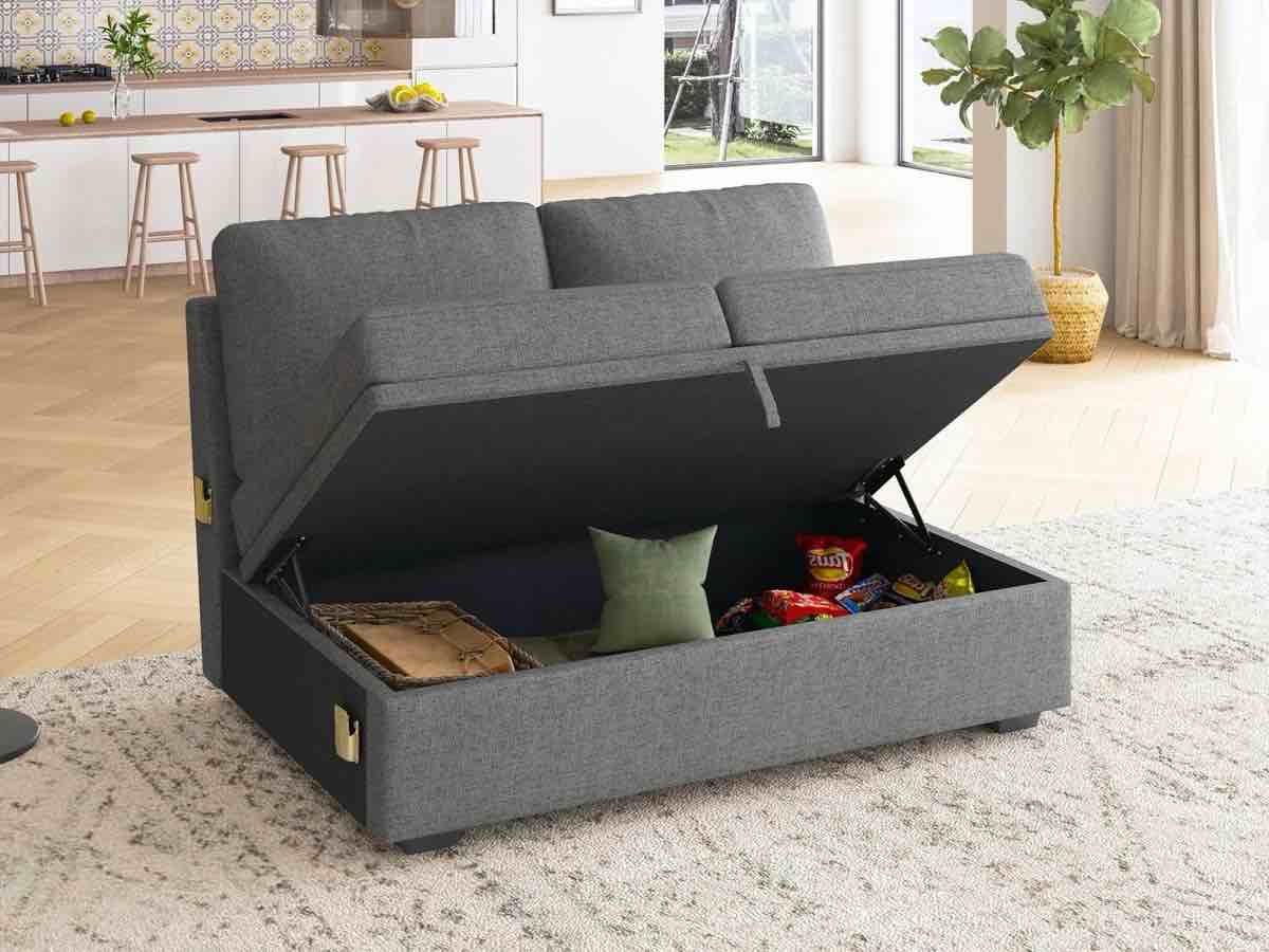 HONBAY 1 Piece Armless- Modular Sectional Sofa Storage (Box F)
