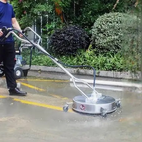 DAIMOT 20" Pressure Washer Surface Cleaner with 4 Wheels - Stainless Steel Dual Handle Surface Cleaner for Pressure Washer Attachment for Concrete, Patio, Sidewalk, Deck and Driveways