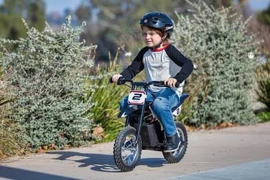 Razor MX125 Dirt Rocket Electric-Powered Bike with Authentic Motocross Geometry, Rear-Wheel Drive,100-watt, high-Torque, Chain-Driven Motor, for Kids 7+, Black (POWERS ON WORKING CONDITION - NEEDS CHARGER - $9.99 oNLINE)