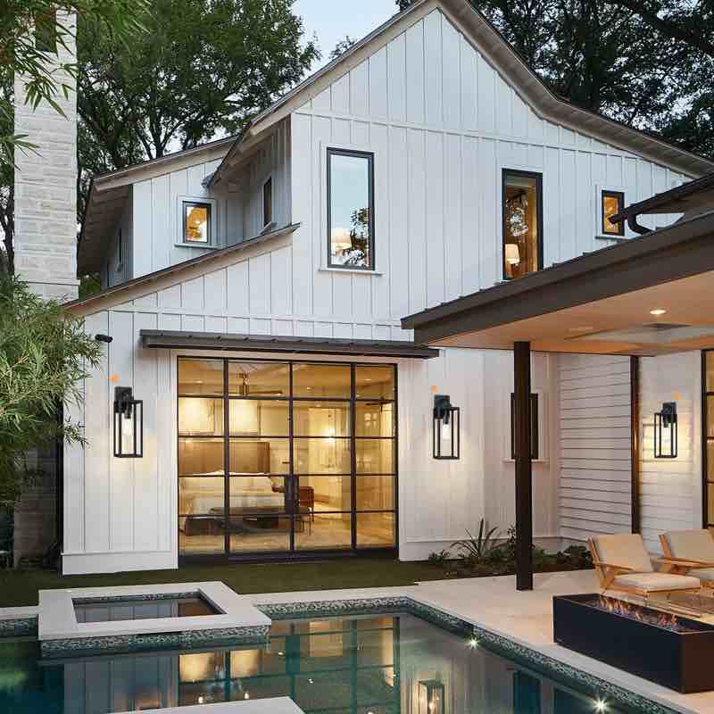 4-pack Outdoor dusk-to-dawn sensor Wall Light with Matte Black Finish