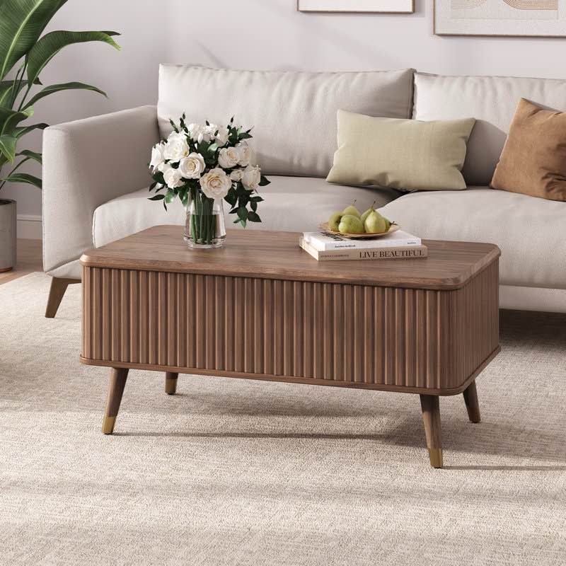 mid century modern lift top coffee table with storage,multi-functional center table for living room