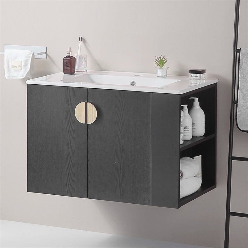 yudani bathroom storage cabinet,30" bathroom vanity with two doors cabinet bathroom vanity storage shelf