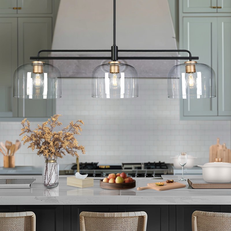 3-Light 43.3'' Dimmable Modern Kitchen Island Linear Pendant