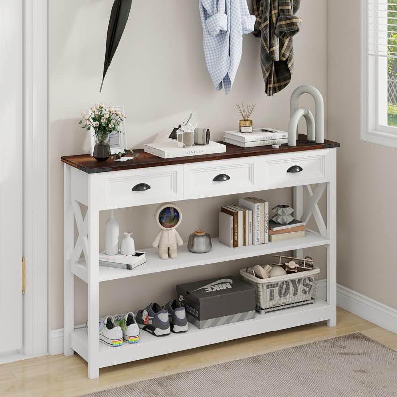 Narrow Wood Accent Console Table Entryway Table with Storage Shelf for Entryway Wayfair 