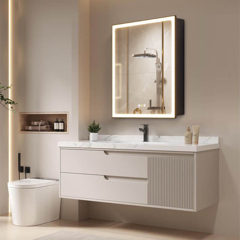 maximes recessed/surface mount medicine cabinet with mirror, defogger, dimmer, outlets & usbs and interior light