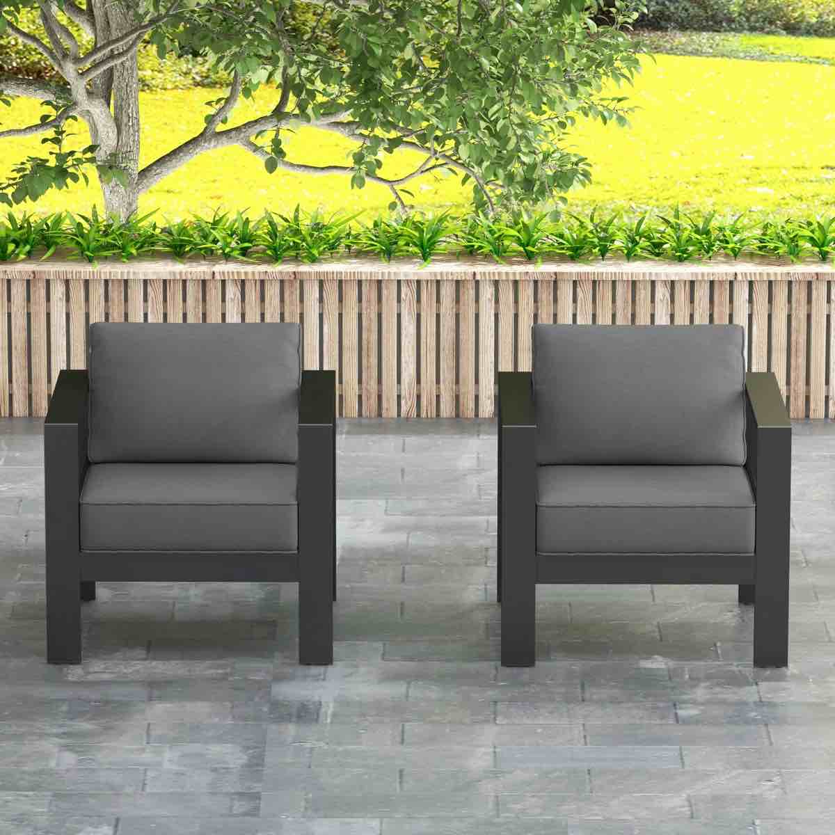 Arnhildur Pittston Patio Chair with Cushions (Set of 2) 