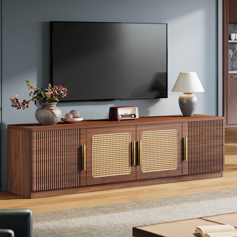 70.9" mid century modern tv stand, entertainment center with storage