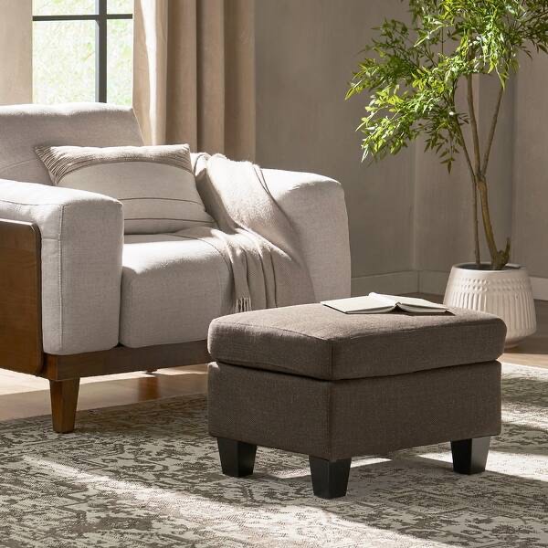 Bed Bath & Beyond 1PCS Fabric Ottoman Brown