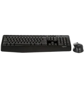 logitech - mk345 wireless ergonomic membrane keyboard and mouse bundle for pc - black/blue