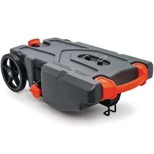 Camco Rhino 28-Gallon Portable RV Tote Tank - Oversized Wheels  Steel Tow Adapter - Gray (39004)