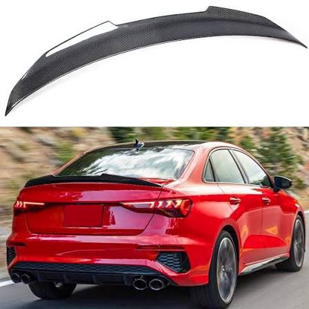 rear spoiler wing compatible with 2024 2023 2022 2021 audi a3 s3 rs3 trunk spoiler wing lid spliter rear trunk lip(gloss black)