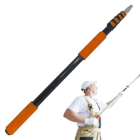 telescoping extension pole, reach to 26ft telescoping pole multi-purpose 5-20ft lightweight, sturdy with universal twist-on metal tip extendable for dusting painting window cleaning
