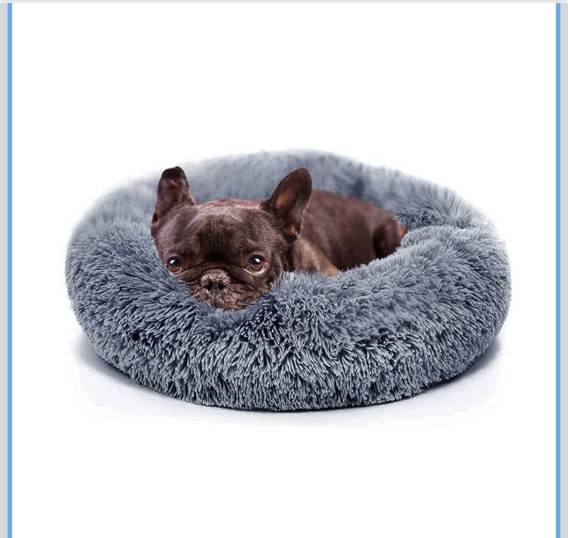 small calming dogs bed for small dogs anti-anxiety machine washable fluffy luxury anti-slip waterproof mute base warming cozy soft pet puppy round bed