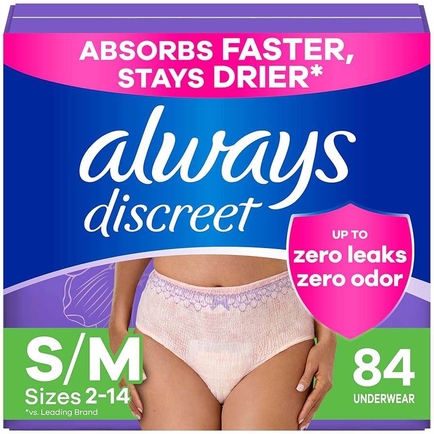 Always Discreet Incontinence Underwear Women's - Maximum Protection - Small/Medium - 84ct