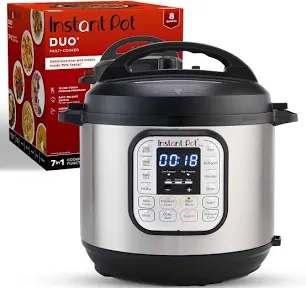 Instant Pot Duo 8 Qt Electric Pressure Cooker  7-in-1 Slow Cooker  Rice Cooker  Steamer  Sauté  Yogurt Maker  Warmer & Sterilizer