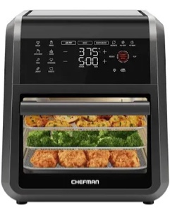 Chefman 6-in-1 Multifunctional Air Fryer Oven w/ 12 Qt Capacity  Digital Touchscreen - Black  New