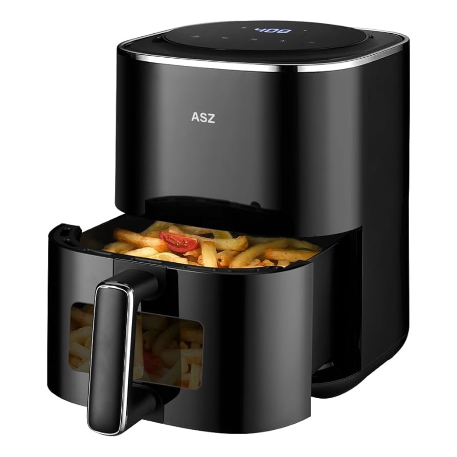 ASZ 5qt Air Fryer with Window Digital Airfryer 8 Presets 1400W Automatic Shutoff Non-Stick