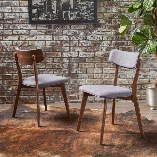 set of 2 chazz mid-century dining chair