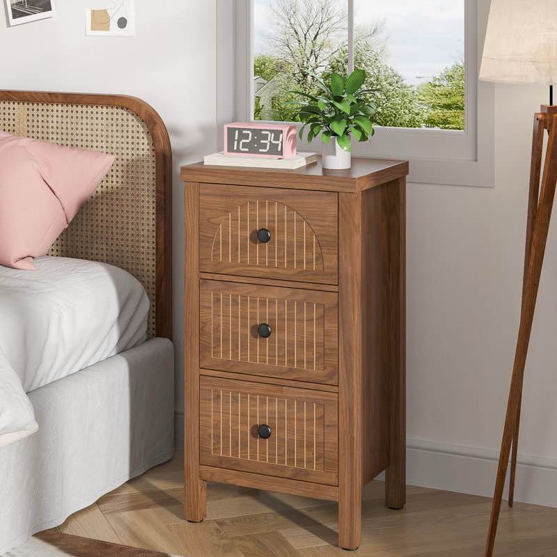 Nightstand with 3 Drawers, Bedside Table Storage for Bedroom Living Room Hallway