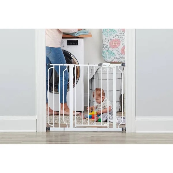 Regalo Extra Wide Easy Step Metal Walk Through Baby Gate - White