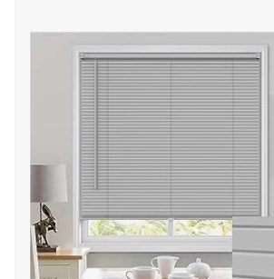 100% Privacy L-Shaped Blades Mini Blinds for Indoor Windows 1" Vinyl Cordless Window Blinds for Home, for Window Size 20" W × 48" H (Blinds Size 19 5/8" W × 48" H) Grey