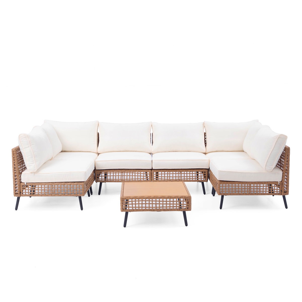 Premium Wicker Sectional Seating Group with Cushions