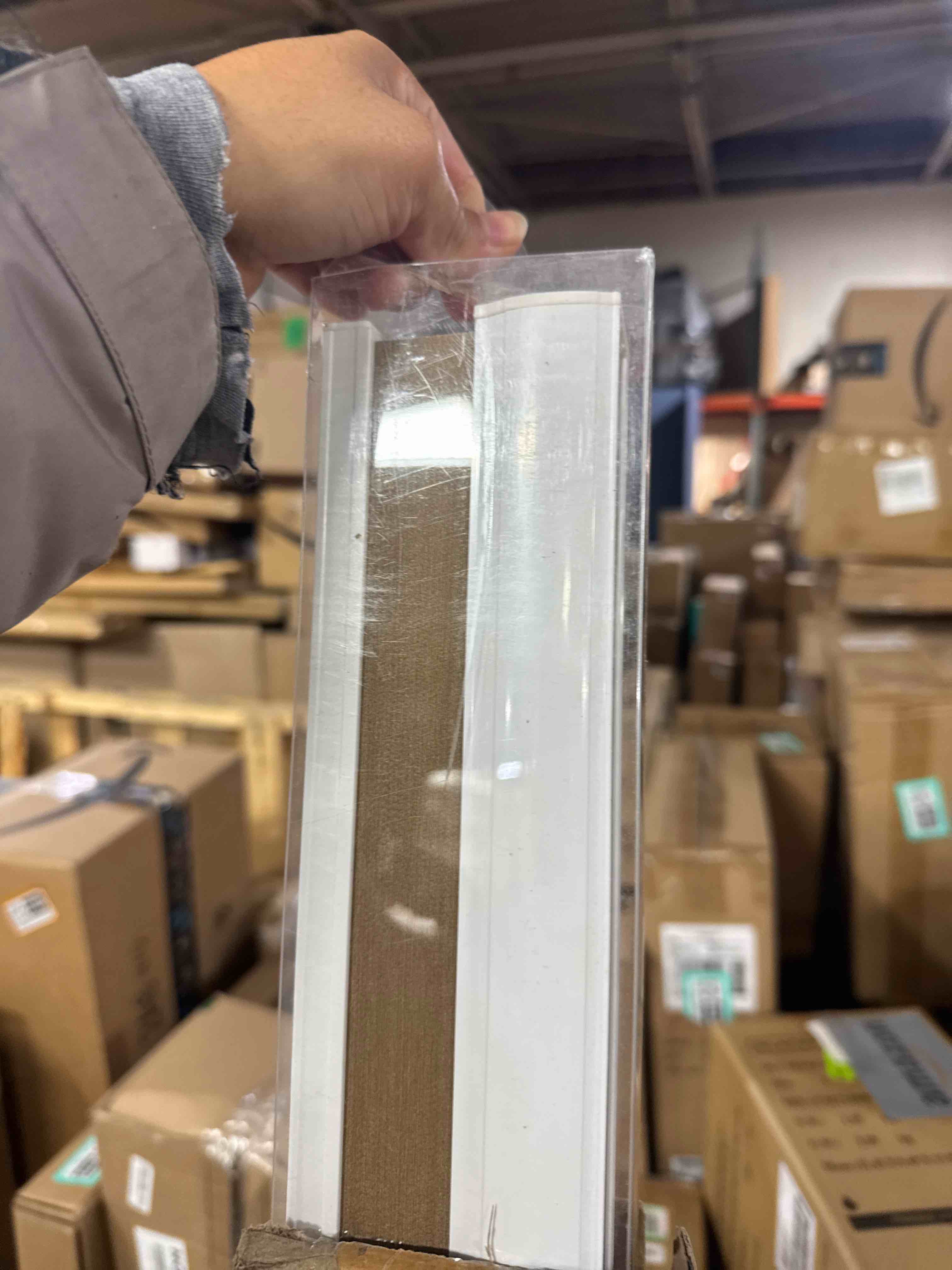 Condition photo showing New/Like New for MYshade Blackout Cordless Cellular Shades Honeycomb Shade for Indoor Windows Room Darkening Blinds for Home Office Pull Down Window Shades Easy to Install 50 inch Wide, H72 Light Brown Pleated Shade