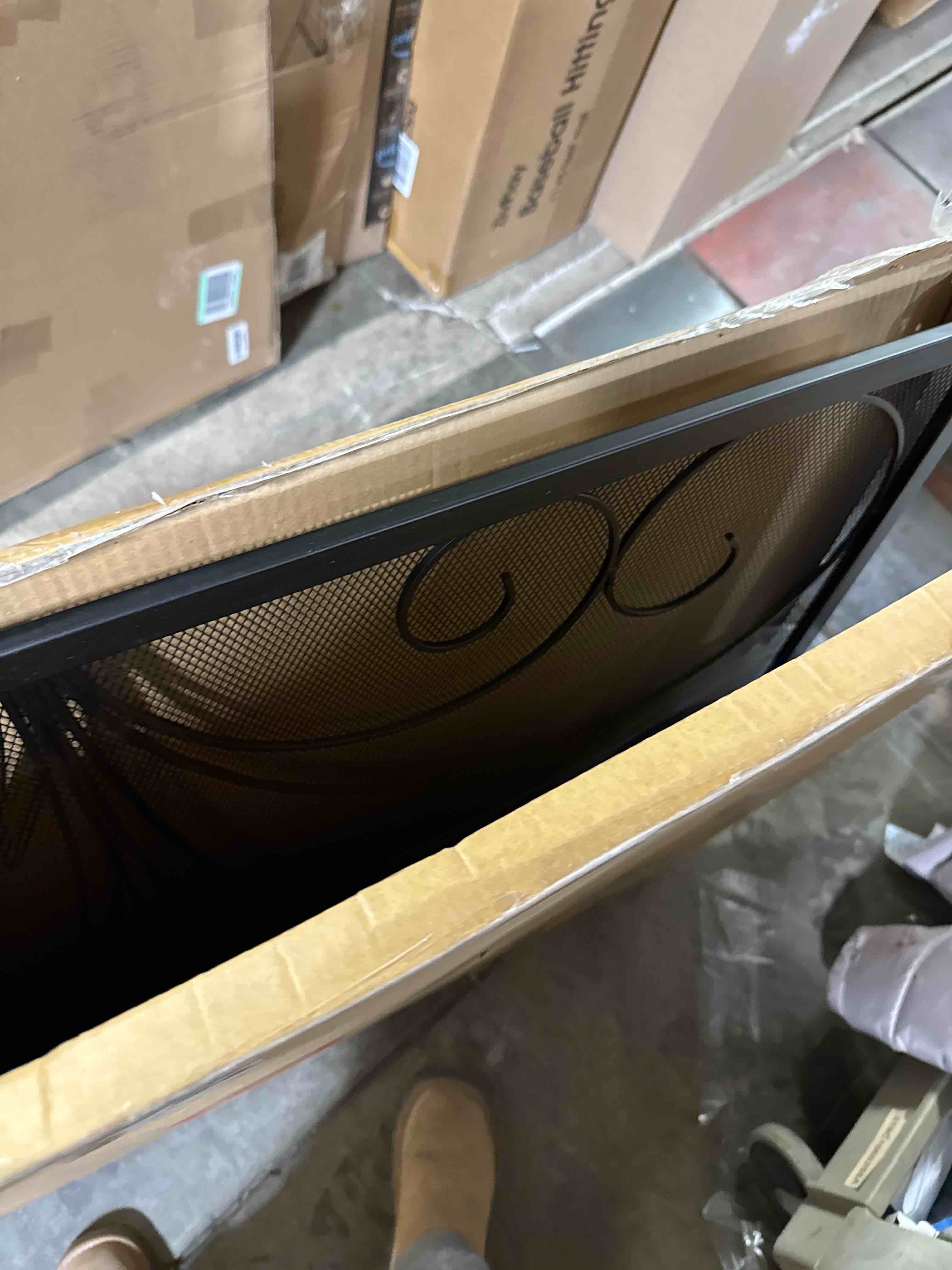 Condition photo showing New/Like New for Fire Beauty Fireplace Screen,Handcrafted Wrought Iron,Flat Guard Metal Furnace Fireguards Mesh,Safe Spark Protector,Wood Burning Stove Accessories(37.8" L x 30.7" W) 37.8"L x 30.7"H