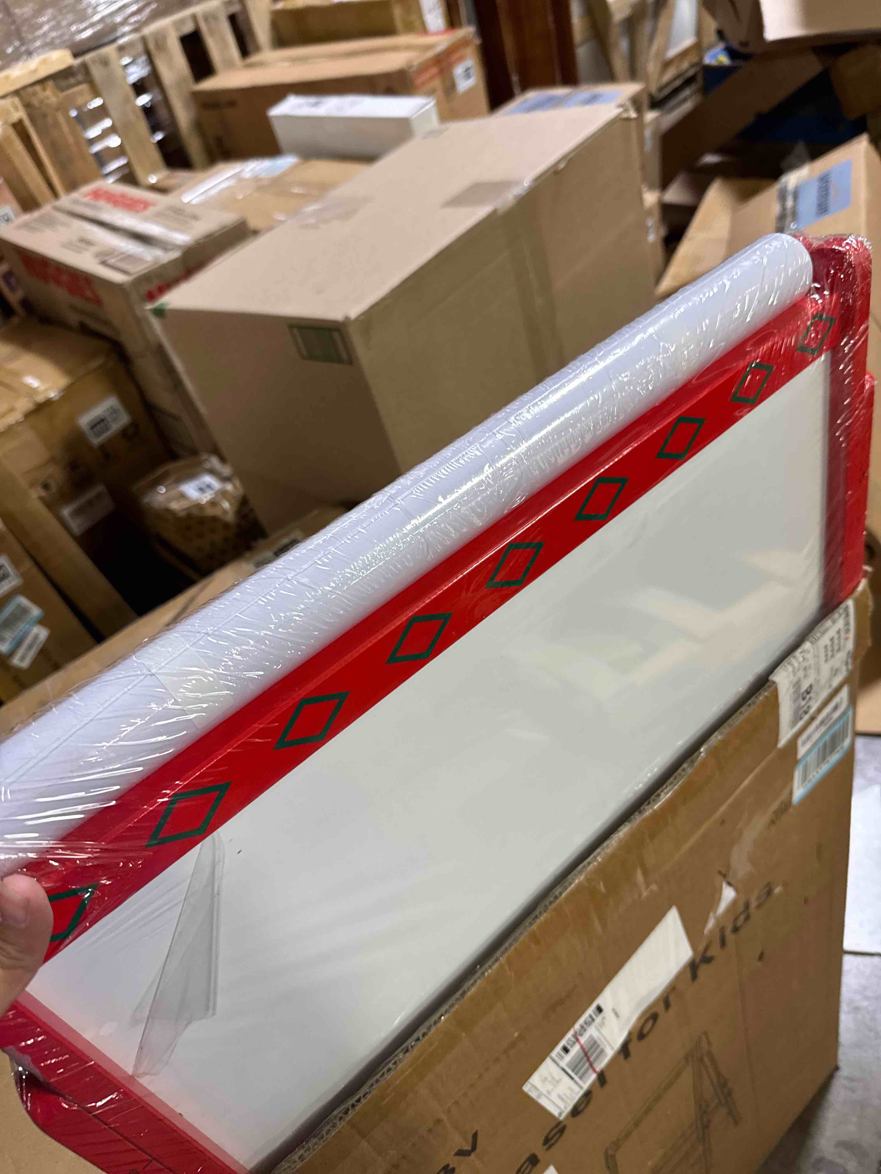 Condition photo showing New/Like New for BBV Kids Wooden Easel with Paper Roll, Adjustable Magnetic Double Sided Drawing Board Whiteboard & Chalkboard Dry Easel Board, Children Art Easel for 3~12 Years Kids Boys Girls Painting Drawing