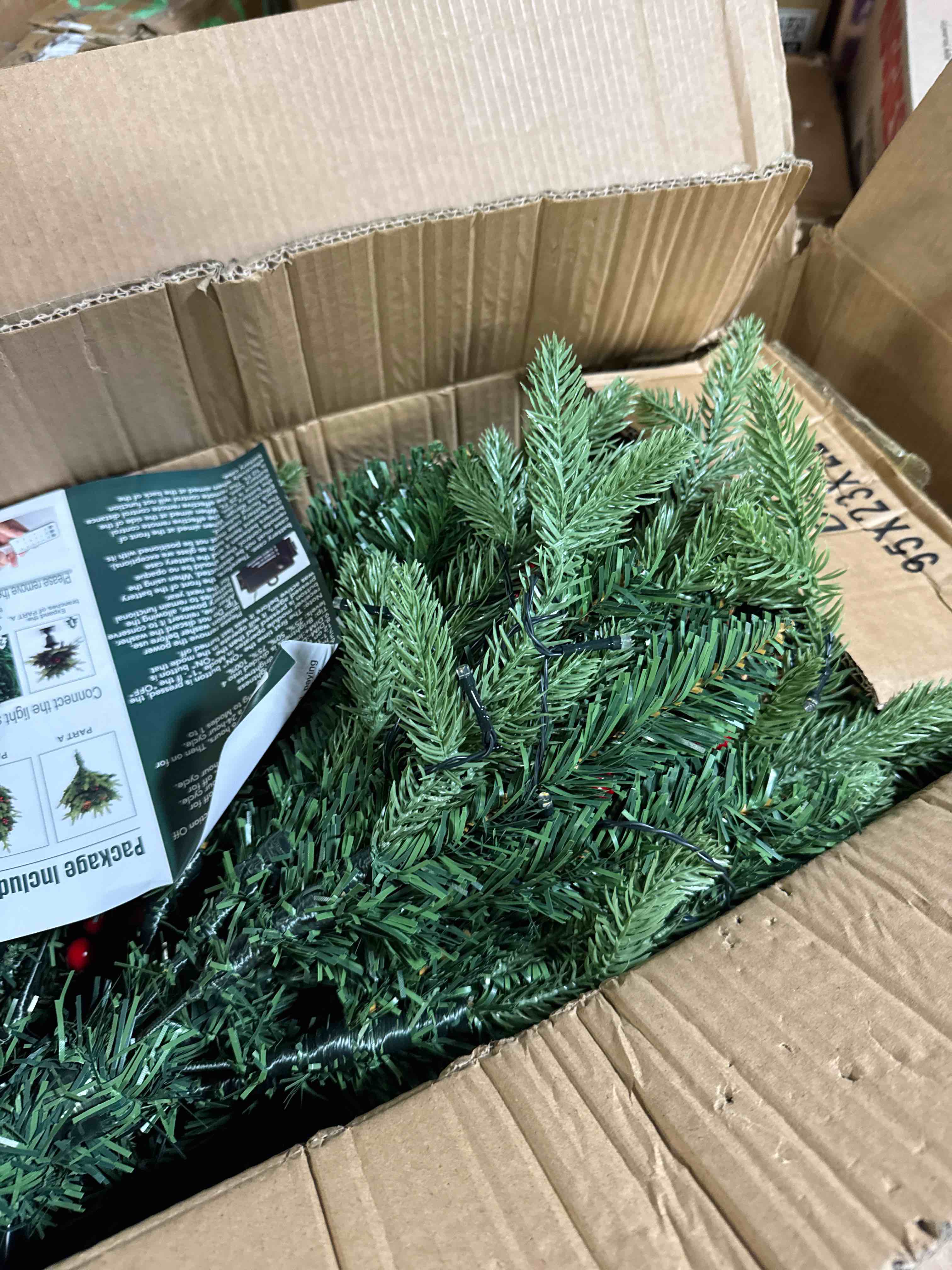 Condition photo showing Good Condition for JOYHALO 2Pcs Set 4FT Outdoor Christmas Trees for Porch with 60 Remote Controlled Warm White and Multicolor LED Lights, Pre-lit Potted Christmas Tree with PVC&PE Branches