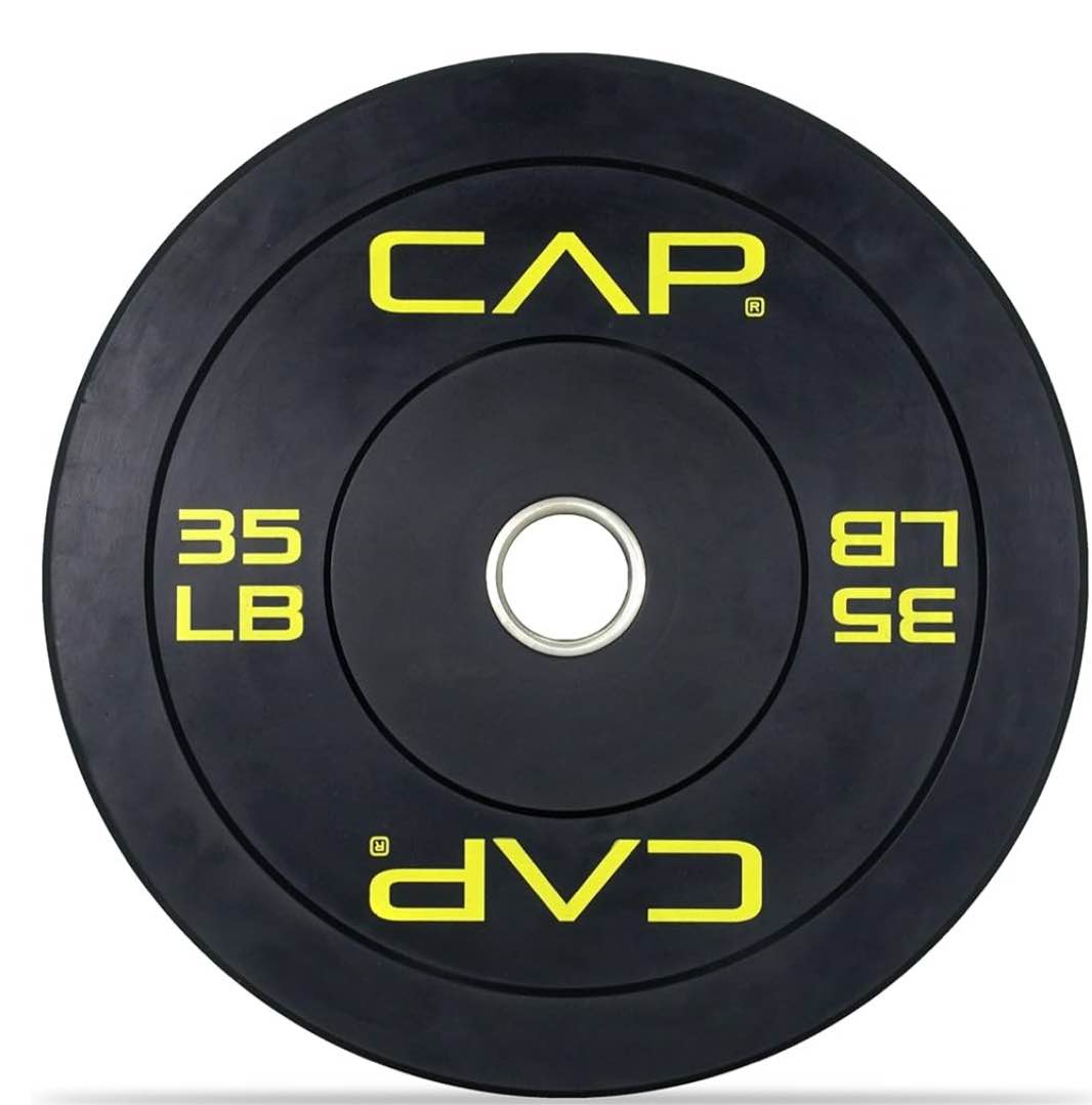 CAP Barbell Rubber Olympic Bumper Plate | Multiple Options/Colors Set of 2 ( 2 Boxes Total)