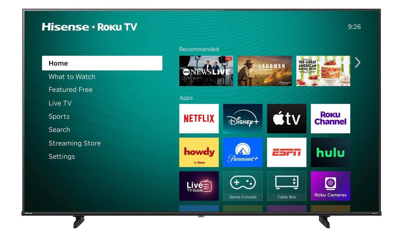 Hisense 75" Class H5 Series QLED 4K UHD Roku Smart TV (75H5QBR, 2025 Model) - Dolby Vision, HDR10, AI Sports Mode, Game Mode Plus, Google Assistant