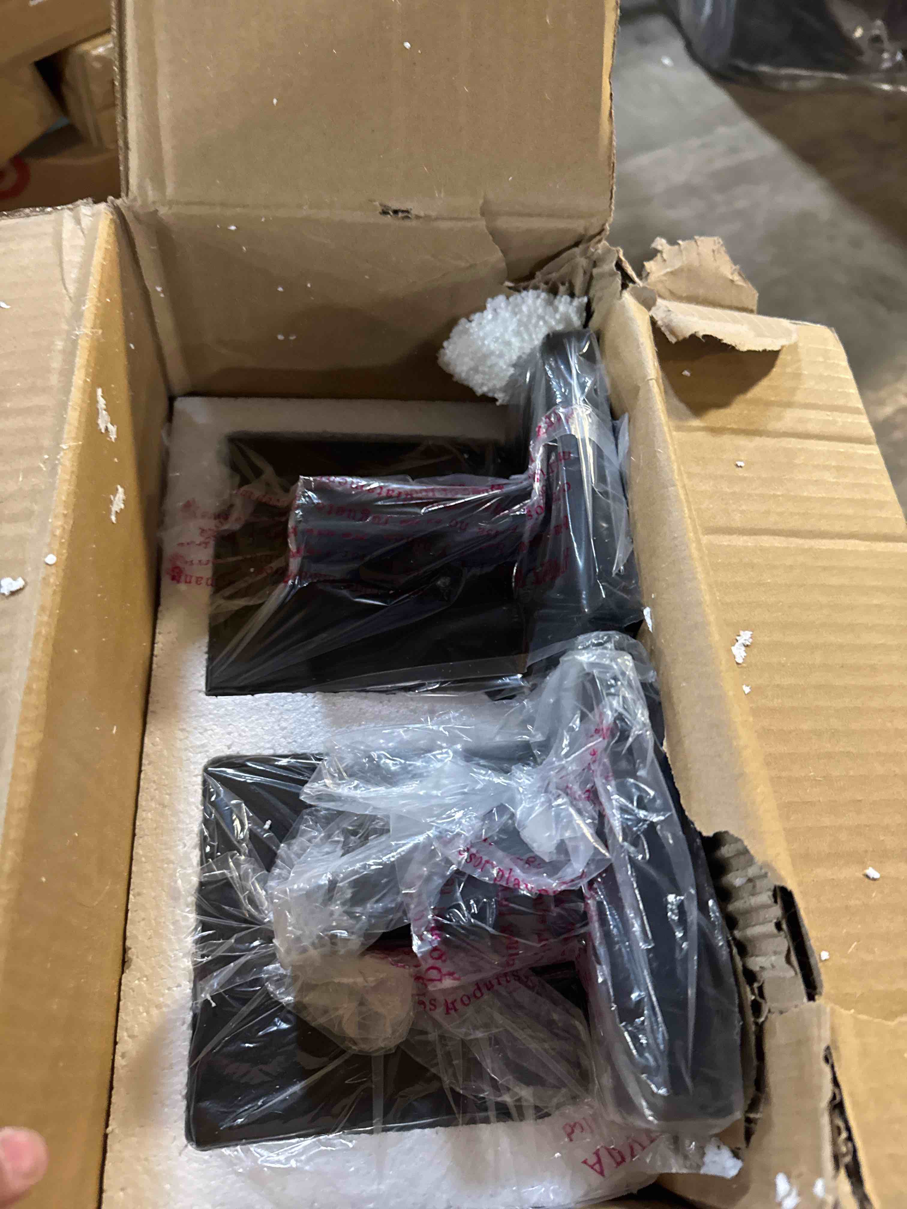 Condition photo showing Good Condition for Outdoor Wall Lights, 12.4 Inch Waterproof Lanterns with Frame and Clear Glass Shade, Exterior Front Porch Lights Matte Black Wall Sconce, Modern Mounted Lighting for Patio Entryway Hallway, 2 Pack