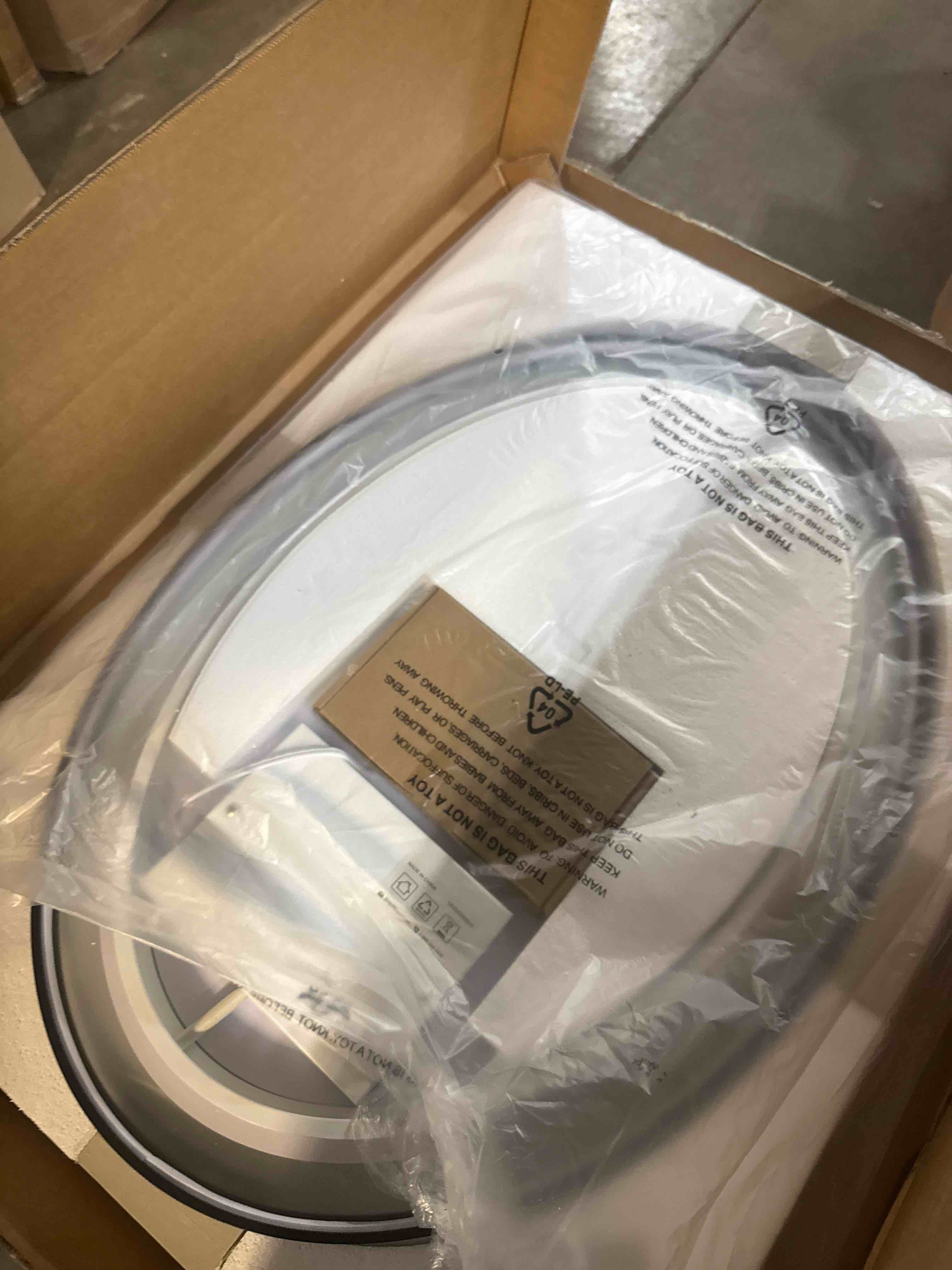 Condition photo showing New/Like New for TETOTE Oval Led Lighted Bathroom Mirror Matte Black Frame 20" x 28" Front and Backlit Oval Light up Vanity Mirror with Lights, 3 Color Illuminated Dimmable Anti Fog Wall Mount, IP54 CRI 90+