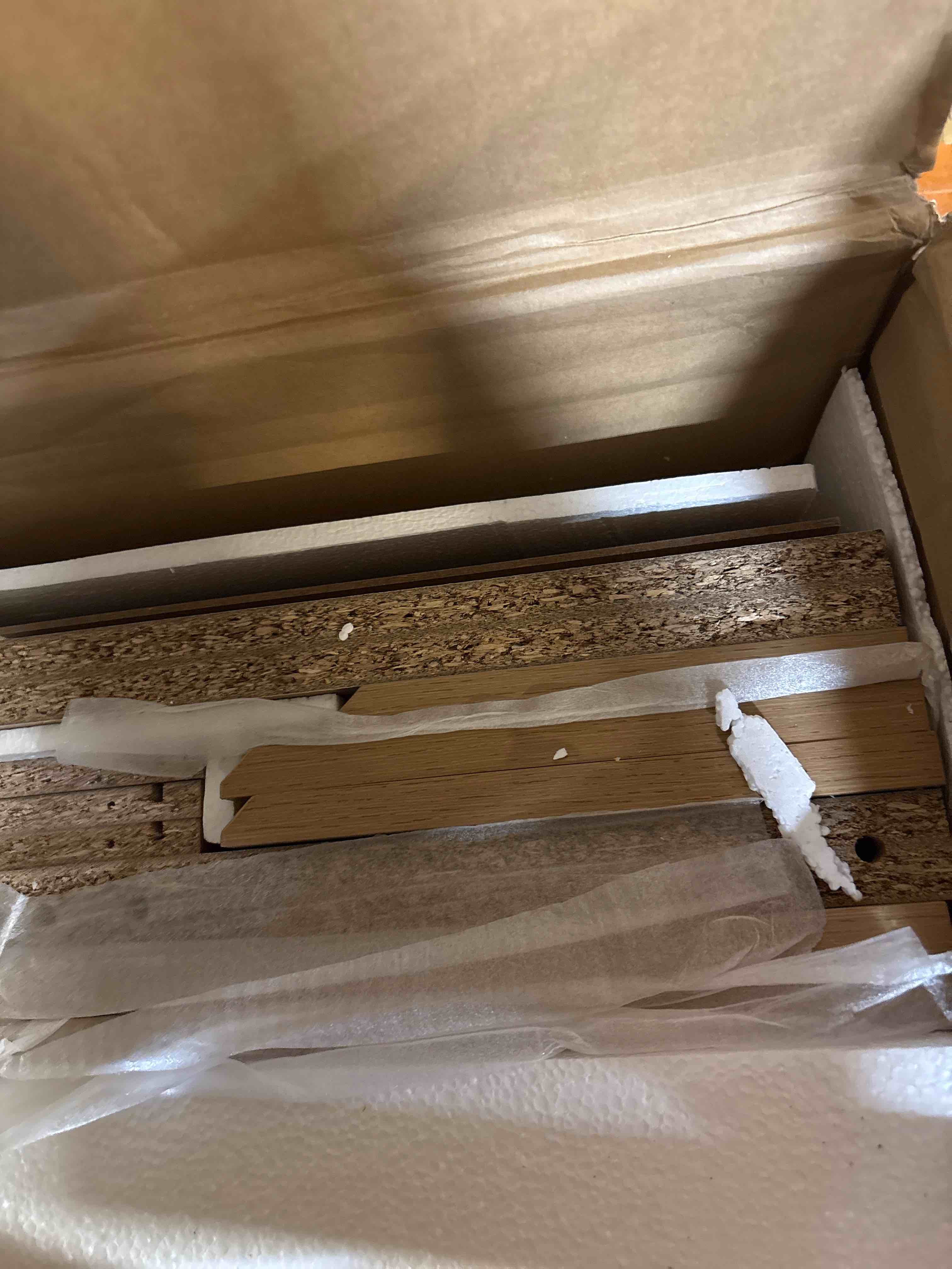 Condition photo showing New/Like New for Aadam 94.5” W 9 drawer dresser in oak by Latitude Run