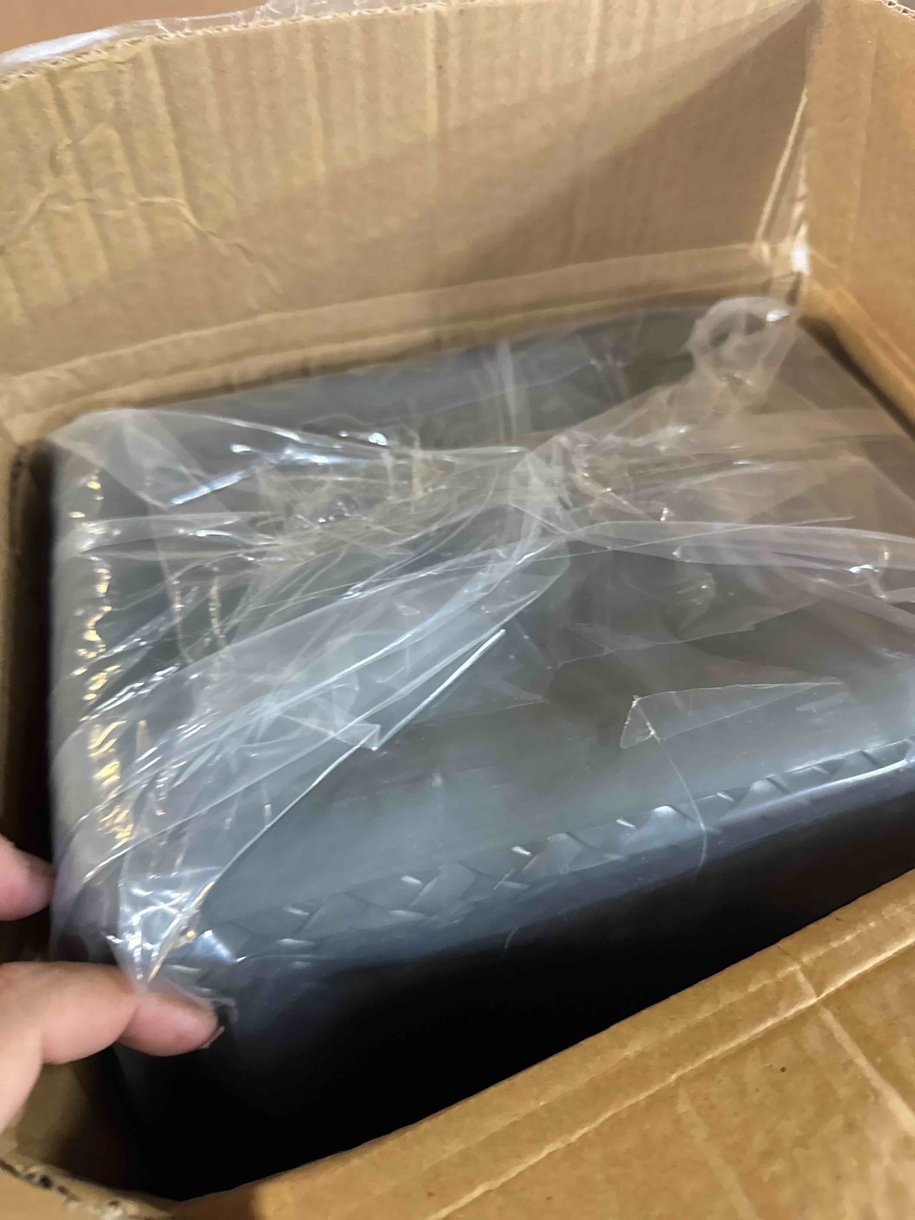 Condition photo showing New/Like New for 4 Packs Storage Bins with Bamboo Lids - Plastic Storage Containers with Lids Stackable Storage Box?Storage Baskets for Organizing Desktop Closet Playroom Classroom Office,Gray