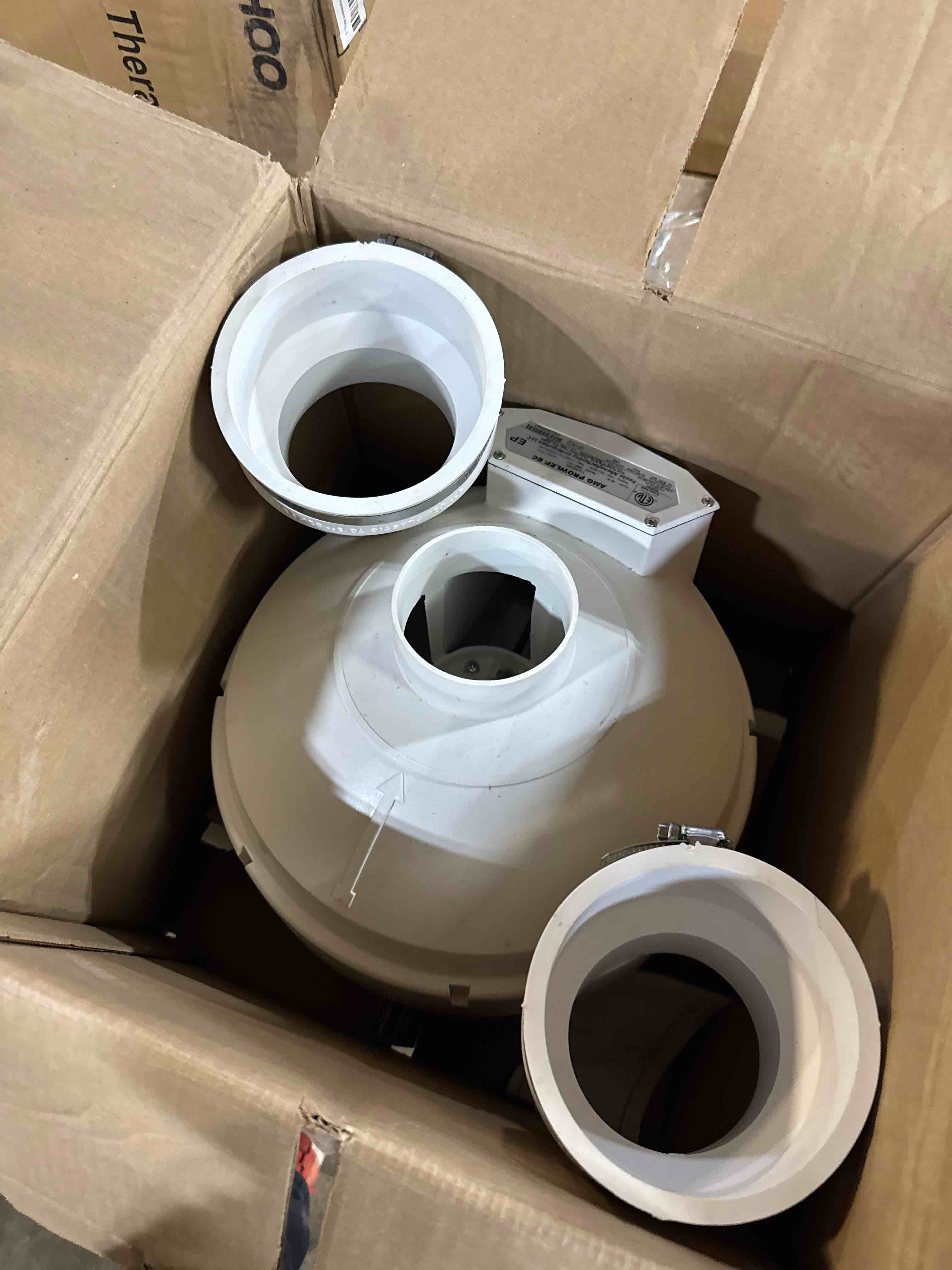 Condition photo showing Good Condition for Festa AMG Maverick Radon Fan – 4“ Installation Kit - Quiet and Energy Efficient Radon Mitigation Inline Fans – High Performance 4” Duct Fan