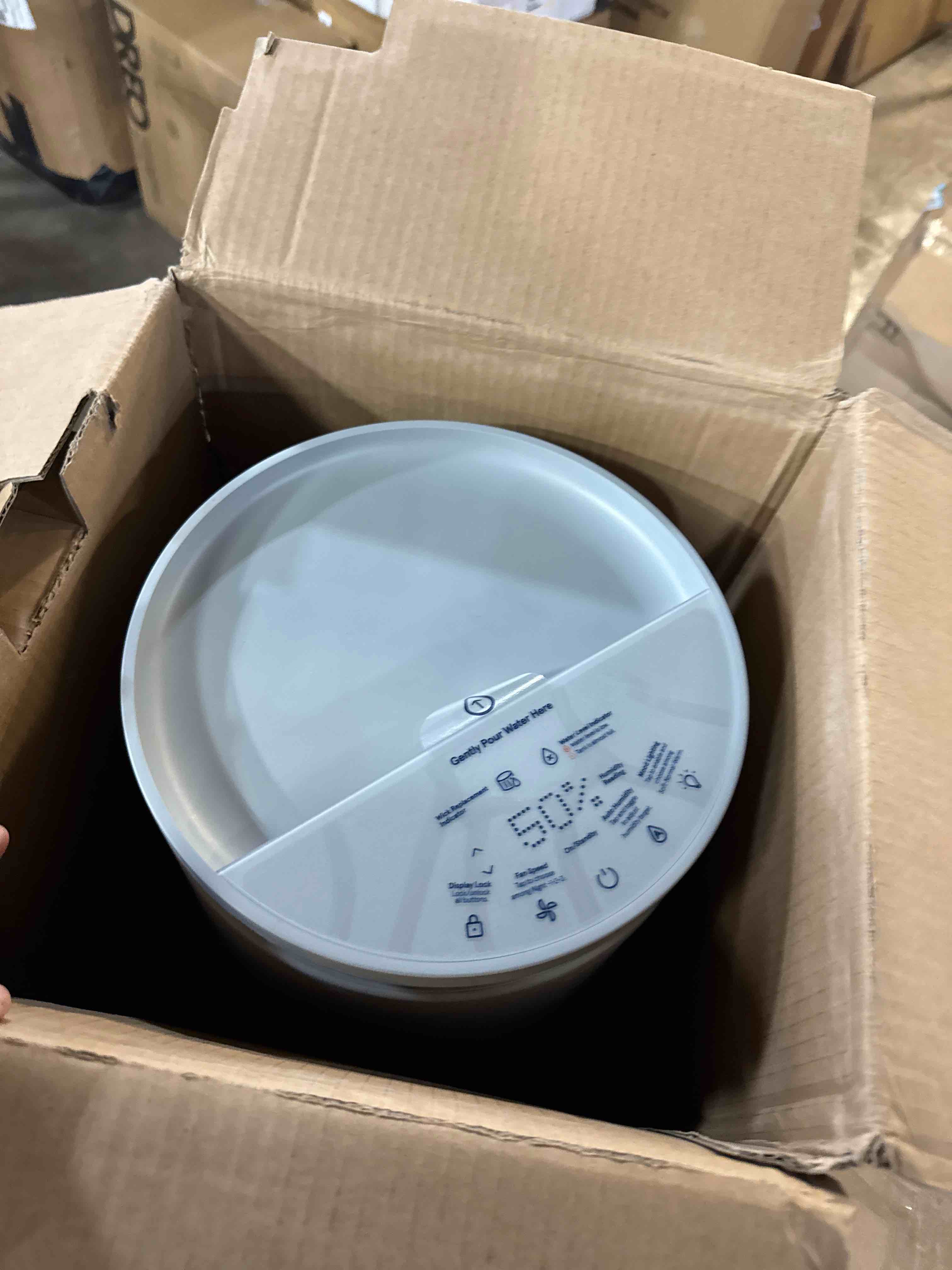 Condition photo showing Good Condition for BLUEAIR Room Humidifier - DreamWell - 48Hr Top-Fill Mist-Free InvisibleMist Technology Aroma Stone for Essential Oils and Soothing Mood Lighting - Quiet Operation for Bedroom and Home Use, Grey