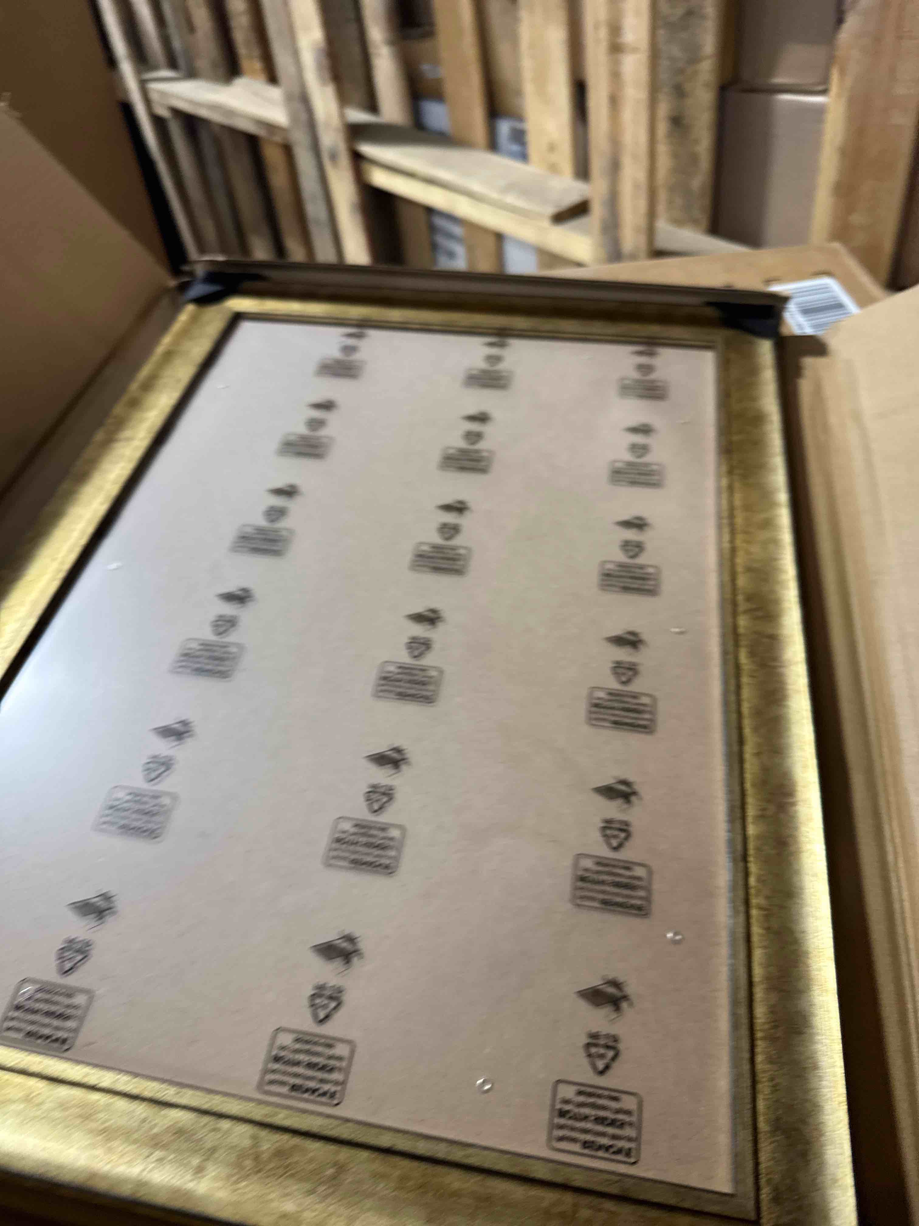 Condition photo showing New/Like New for HLiWEGNS Antique Gold 14x20 Frame – Poster Frame with Aged Gold Finish – Picture Frame for 14 x 20 Artwork, Canvas Prints, Puzzles, and Wall Decor Aged Gold 14x20