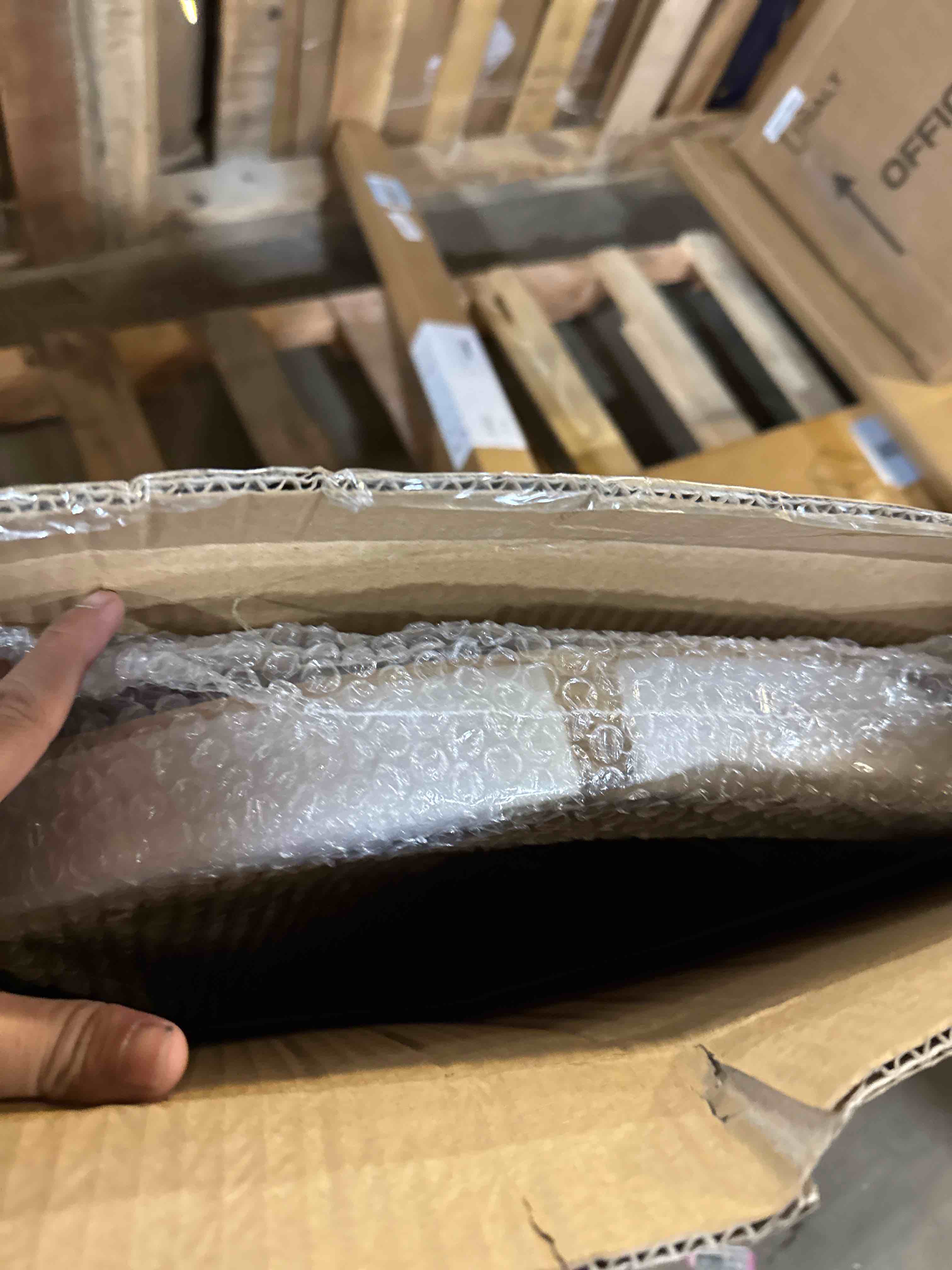 Condition photo showing New/Like New for Round Ottoman Table Tray Round-24 - Rustic Wooden Serving Tray for Farmhouse Decorative Oversized Coffee Table Trays Living Room Kitchen Counter Breakfast Nature 24" Nature