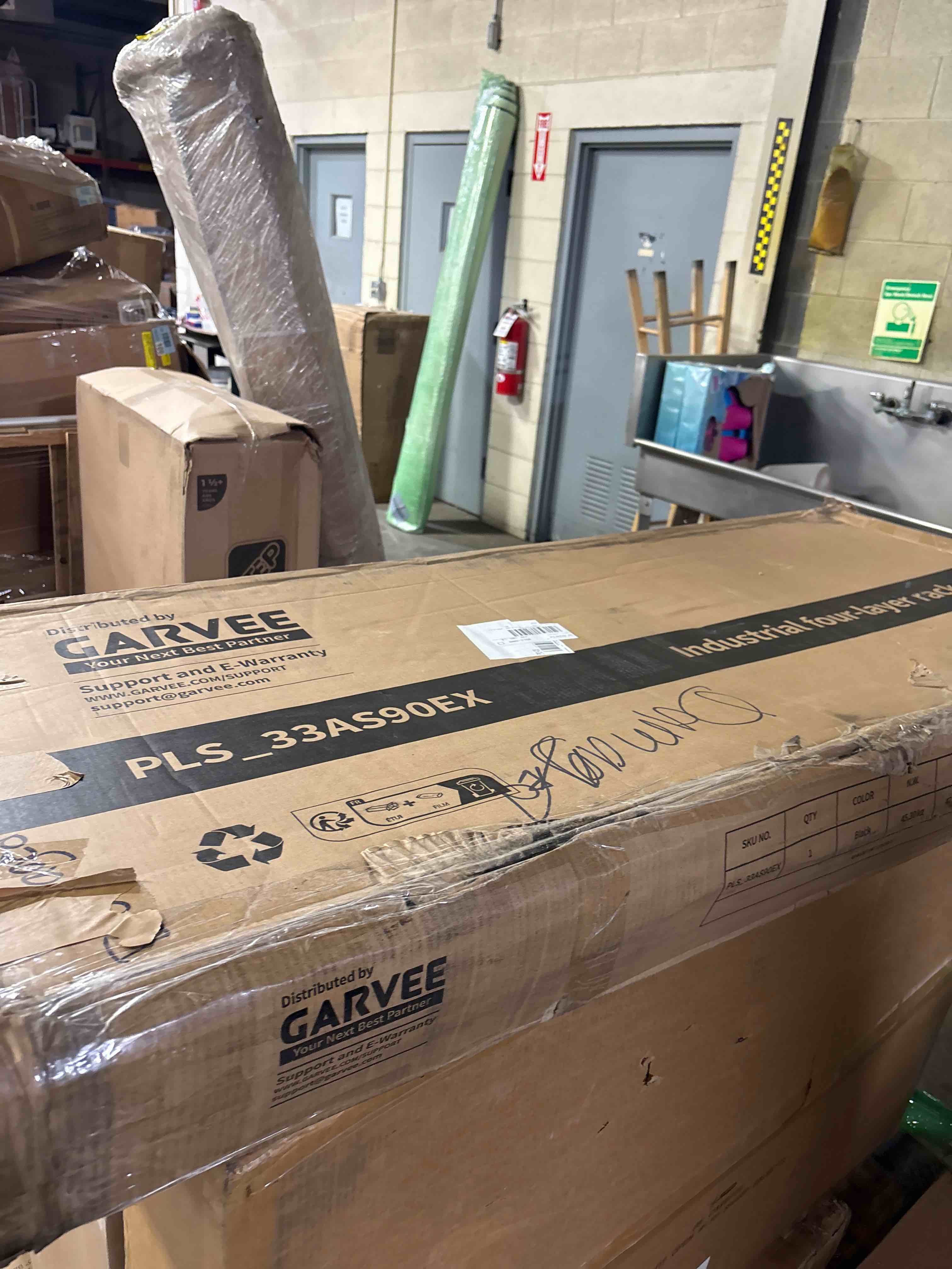 Condition photo showing As Is for 59" W Storage Shelves 2640LBS Heavy Duty Garage Shelving Units with Wheels and Adjustable Shelf, 4-Tiers Wire Shelving Rack for Garage Pantry Kitchen Warehouse Industrial 73.8"H x 59"W x 23.9"D