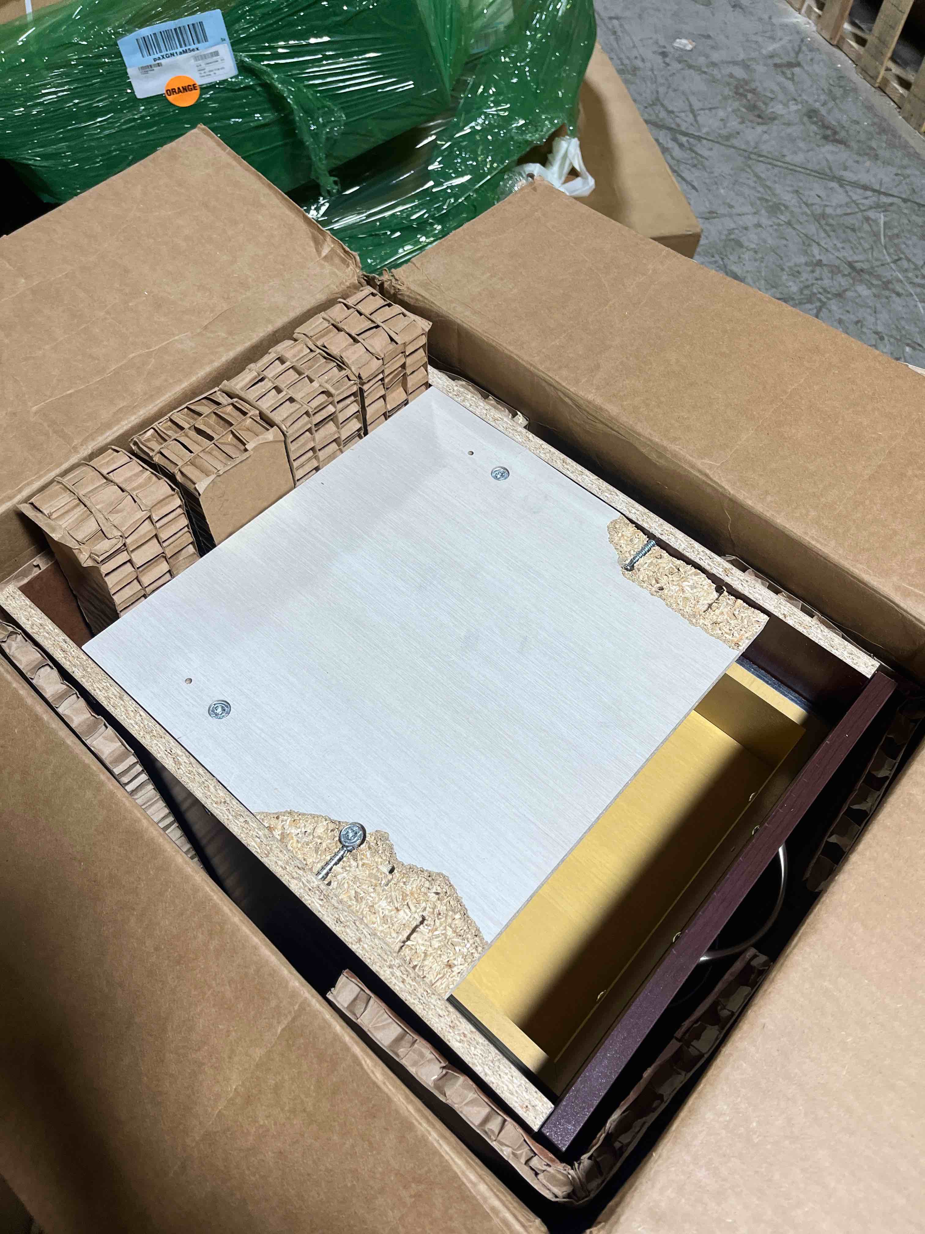 Condition photo showing As Is for HON Mod Support Pedestal-15 W, 28 x 15 x 20, Mahogany