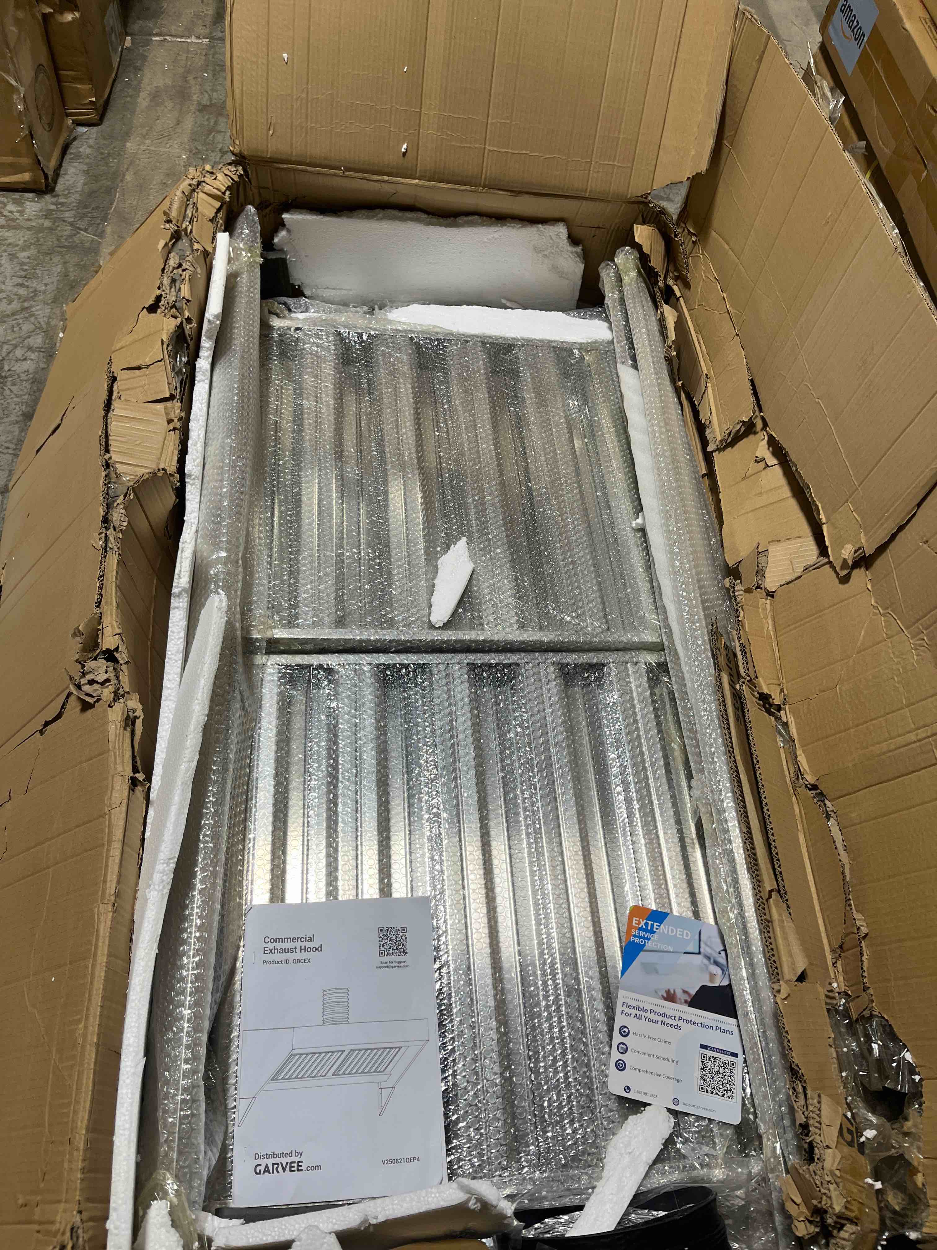 Condition photo showing Good Condition for Garvee 5FT Commercial Exhaust Hood, 201 Stainless Steel Rust Resistant Vent Hood with 2 Detachable U-Shaped Oil Filter Mesh, Commercial Grade for Kitchen/Restaurant/Food Truck/Concession Stand