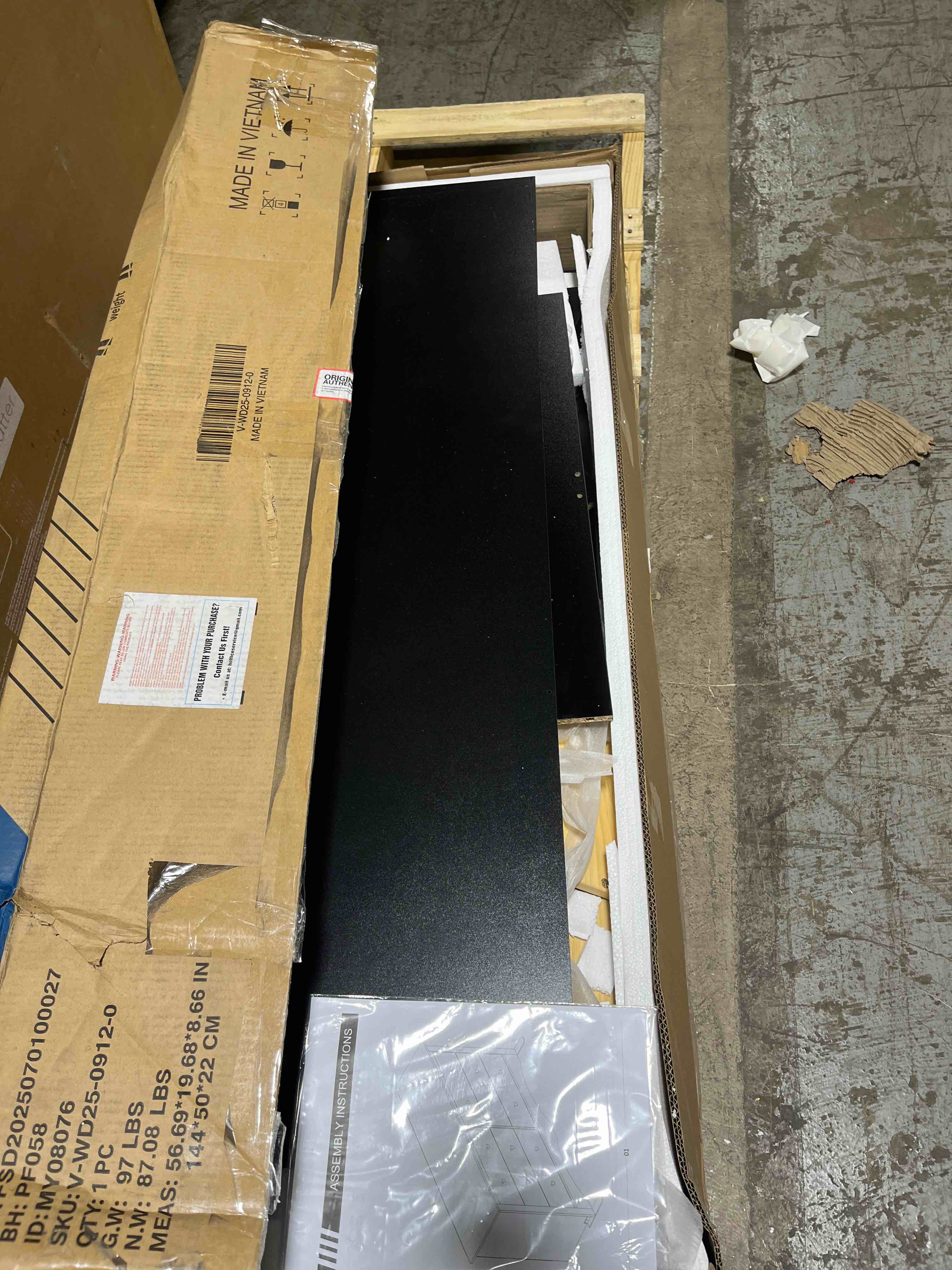 Condition photo showing Good Condition for YESHOMY Dresser for Bedroom with 6 Drawer, Wood Wide Chest Storage Organizer and TV Stand for Living Room, Hallway, Dormitory, Black