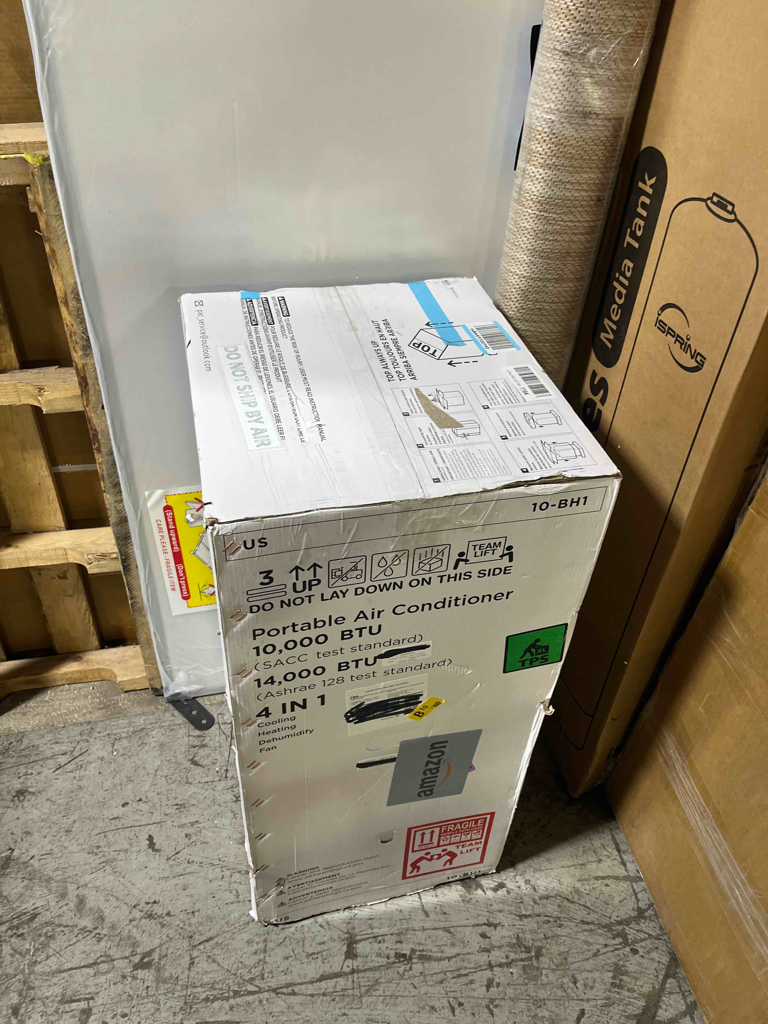 Condition photo showing Good Condition for 14000 BTU Portable Air Conditioners with Heater, Remote Control, 4-in-1 Free Stand Smart Cooling AC Unit with Heating, Dehumidifier, Fan Mode for 550 to 700 sq.ft Room,Auto Swing,Timer,White White 14000Btu with Heater