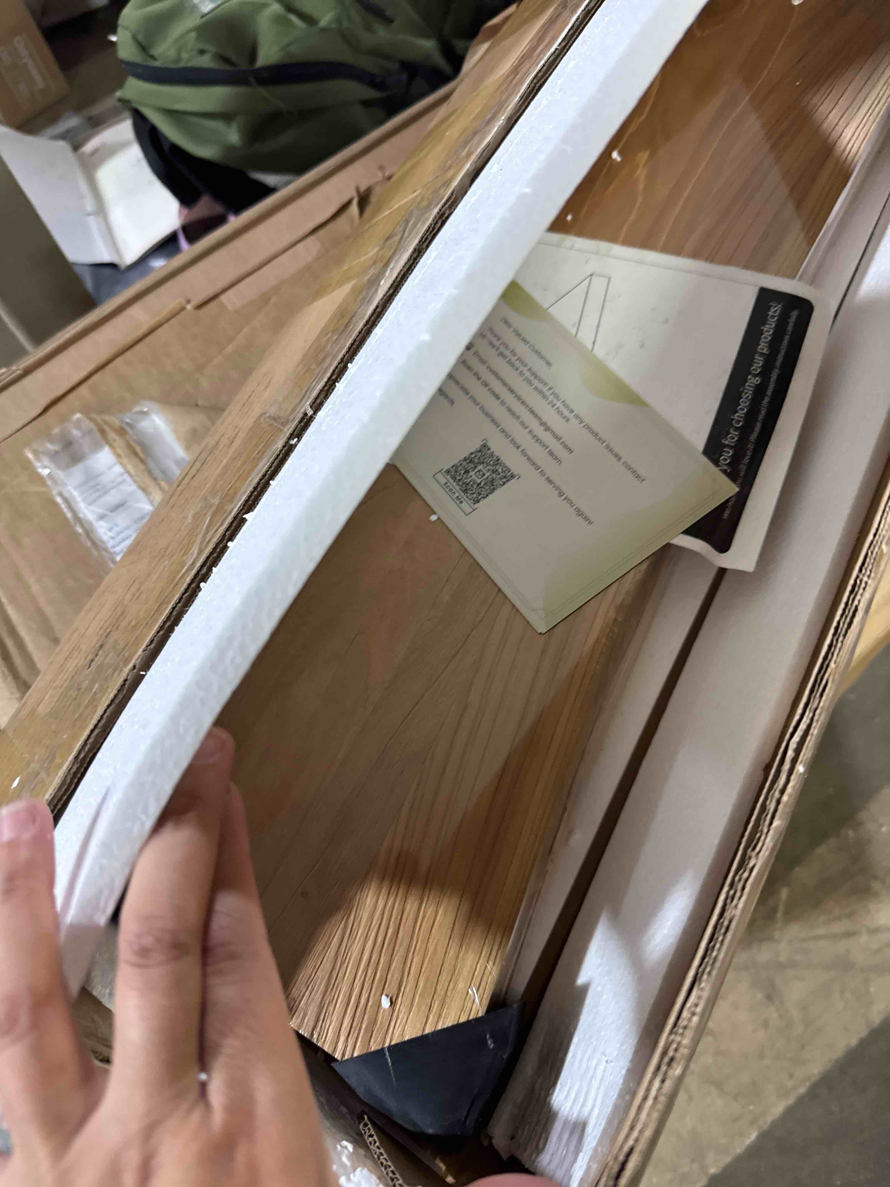 Condition photo showing New/Like New for Carsin Irregular Reclaimed Elm Floating Wall Shelf 1.38" H x 36" W x 8" D