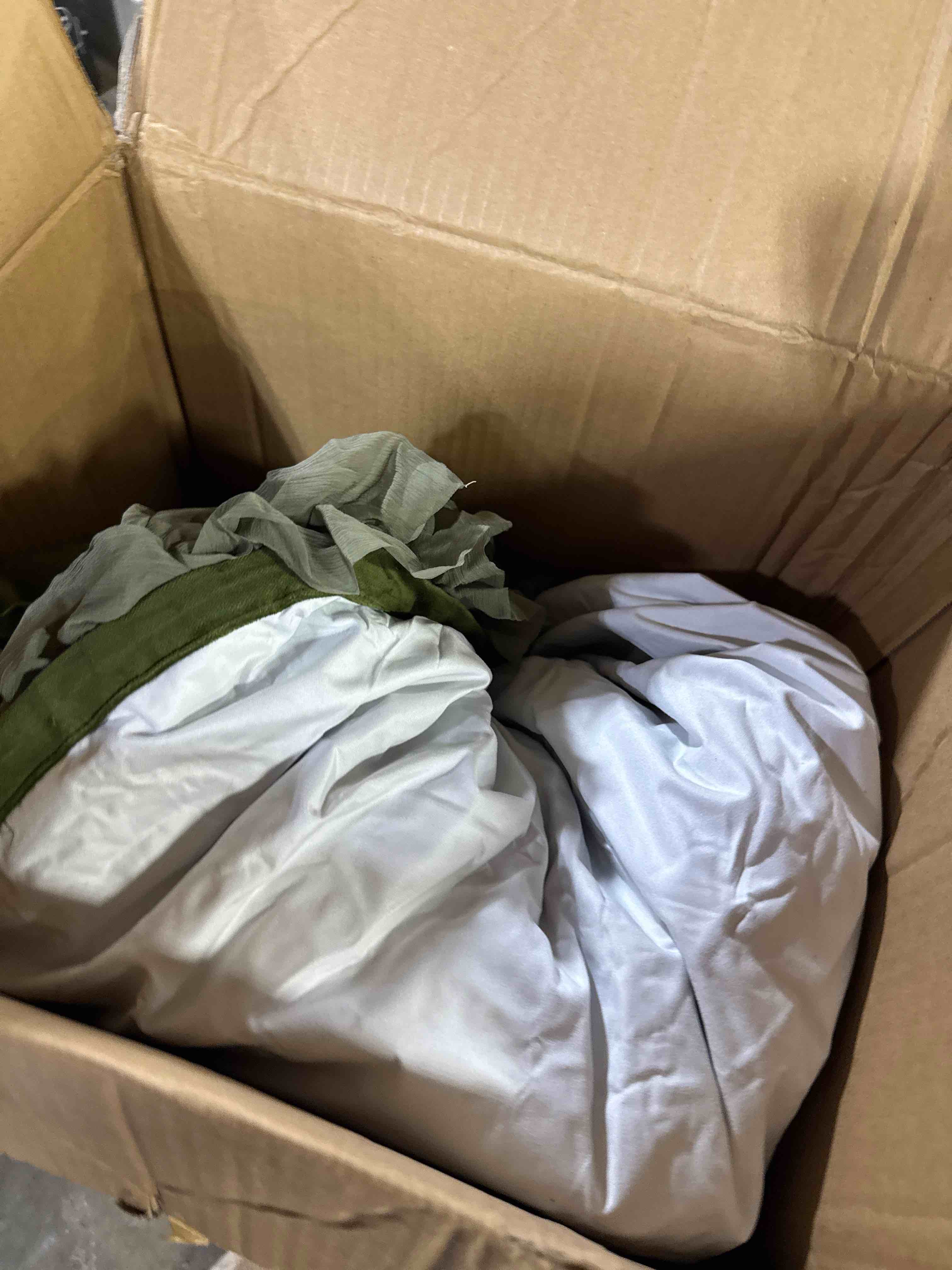 Condition photo showing Good Condition for Verdant Path Cotton Velvet Blackout Window Curtain Panel Green Set of 2